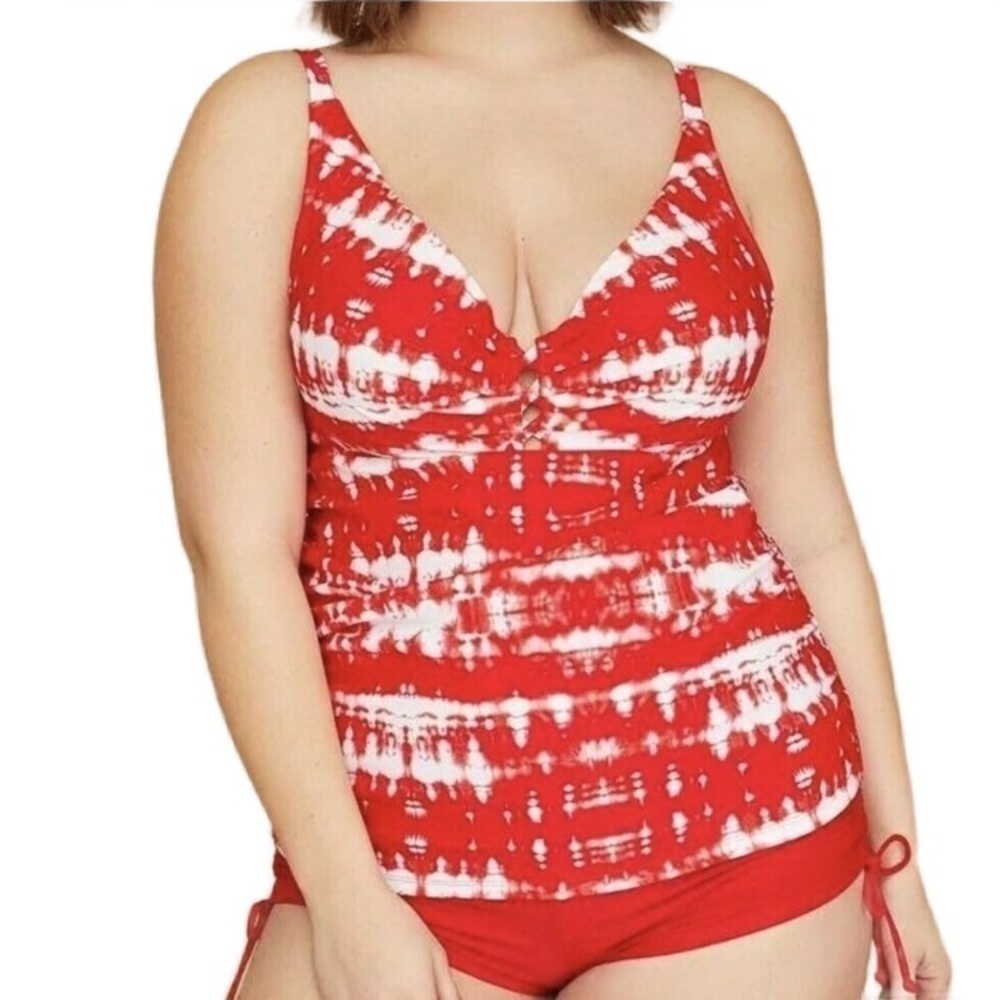 Cacique Swim Tie Dye Tankini Swimsuit Top 44DDD - Picture 1 of 9